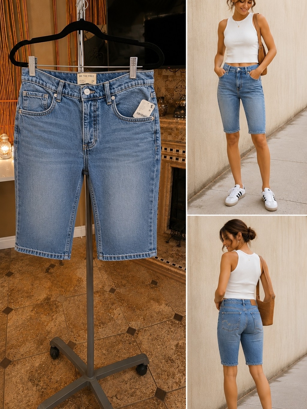 We The Free Light Blue Denim Jean Shorts